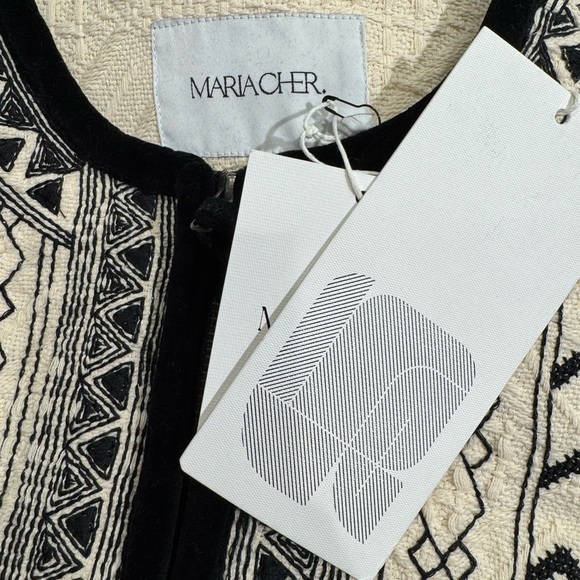 Maria Cher Jacquard Upsala Bliss Jacket Off White NWT $550 - Picture 7 of 7